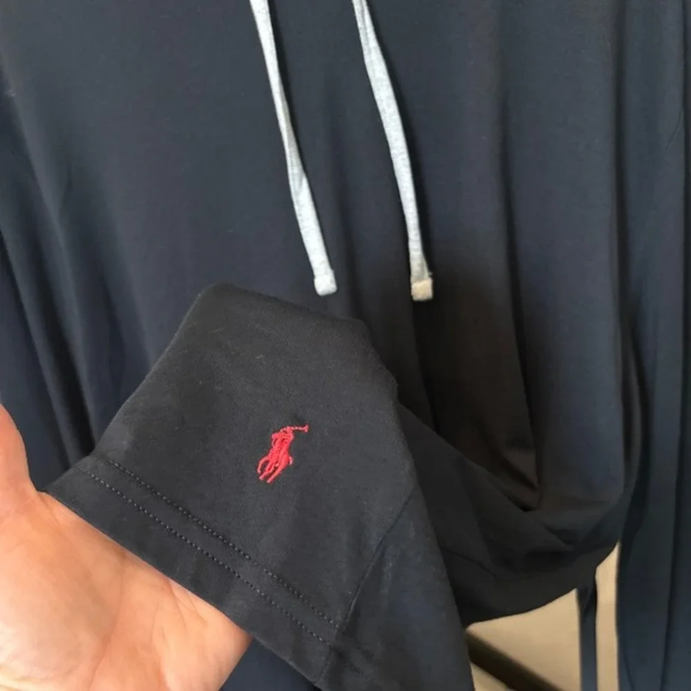 Polo Ralph Lauren Black Knit Supreme Comfort‎ Hoodie Men's Shirt Size Large
